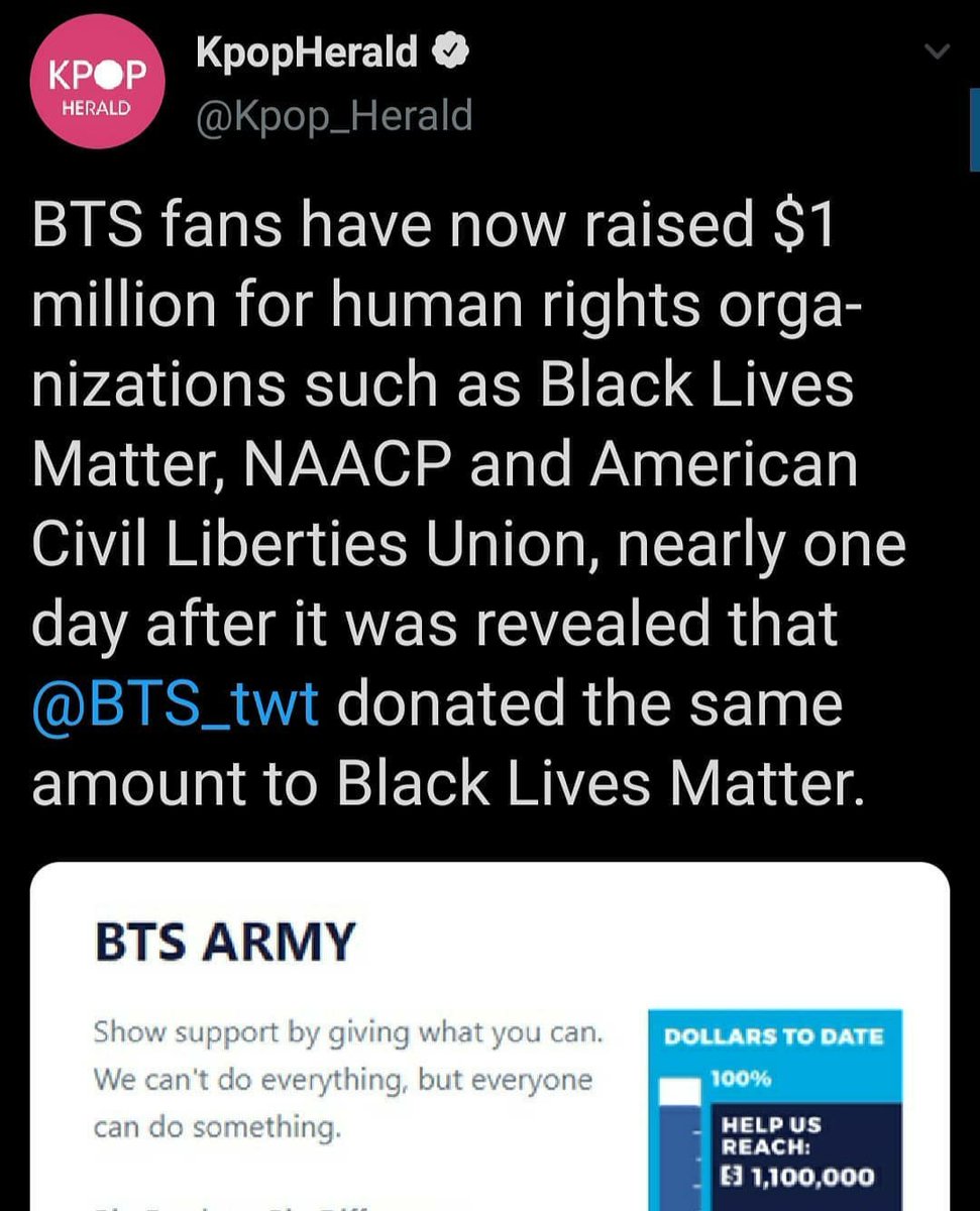 BTS A.R.M.Y started the match a million hashtag on twitter as soon as the news was out that BTS had donated $1 million for the BLM and raised the million within 24 hours.