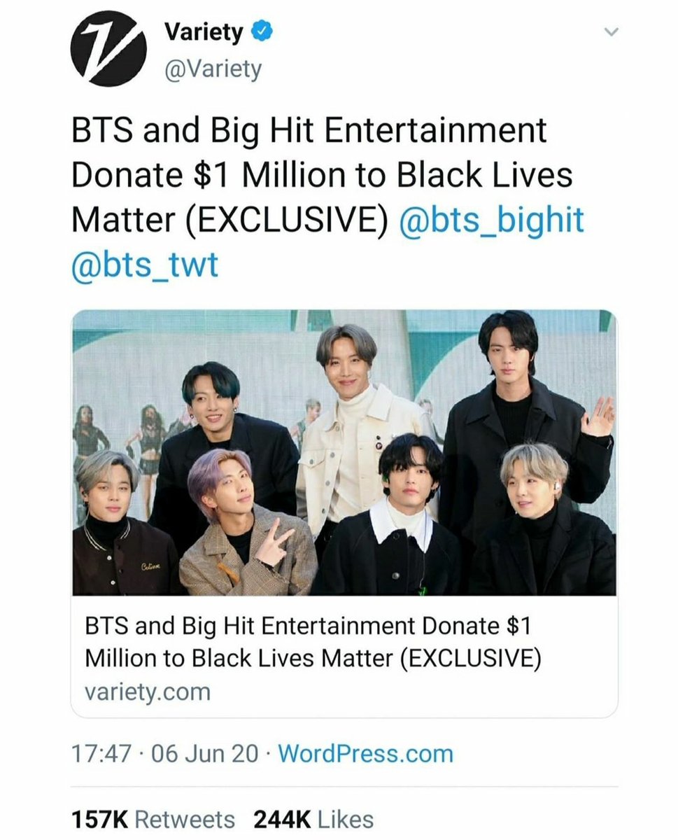 BTS A.R.M.Y started the match a million hashtag on twitter as soon as the news was out that BTS had donated $1 million for the BLM and raised the million within 24 hours.