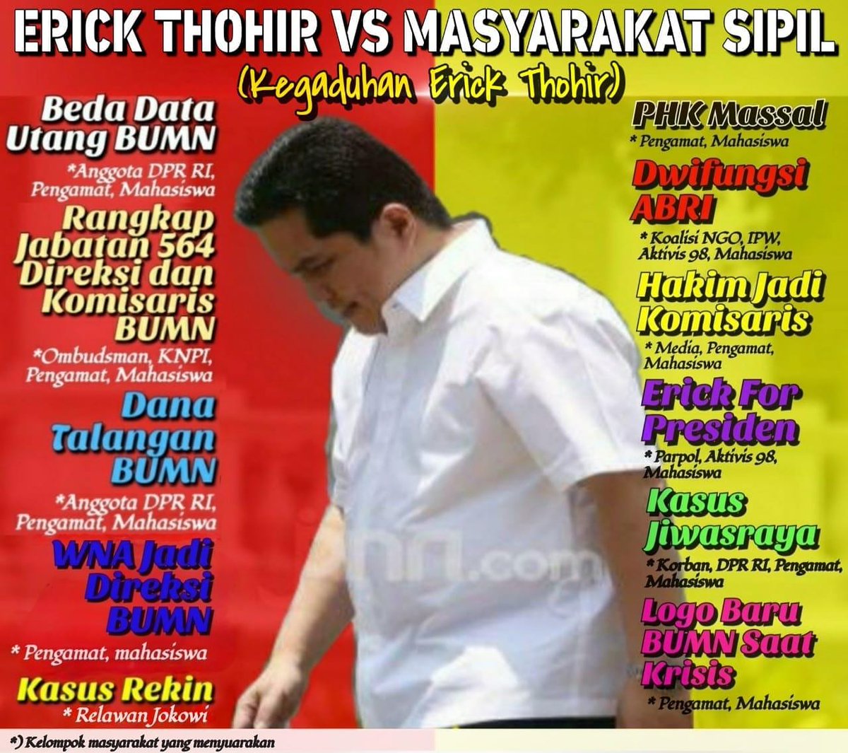 BantenDari's tweet photo. Kegagalan @erickthohir dalam memimpin BUMN satu persatu mulai terkuak !!!

@jokowi 
@kaesangp 
#ErickOut 
#JagaJokowi https://t.co/2Ug0cYQL3G