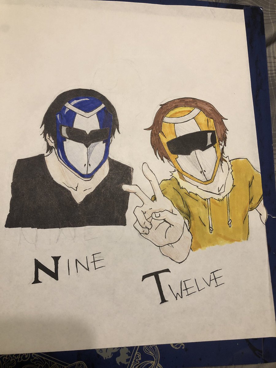 Z_EV22's tweet photo. これは私が描いた『残響のテロル』のNineとTwelveの絵です、これを3年前に作った 🙂 https://t.co/xHEefx7f5Y