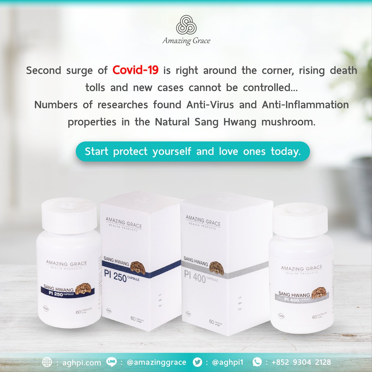 Aghpi1's tweet photo. Start proctect yourself and love ones today
Choose PI250 and PI400 from Natural SangHwang mushroom
#Covid_19 #COVID19 #coronavirus #coronavaccine #PI250 #PI400 #SangHwang #immunitybooster #immune
✅Website : https://t.co/yCzx9iEa5e
✅Line : @amazinggrace
☎️ +852 93042128 https://t.co/zVDrd27VRh