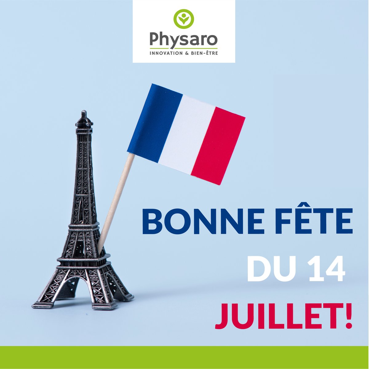🇫🇷[14 JUILLET]  

Liberté, égalité, fraternité ! 

Bonne fête nationale aux Français. 

#14juillet #Physaro #BienEtre #Sante
