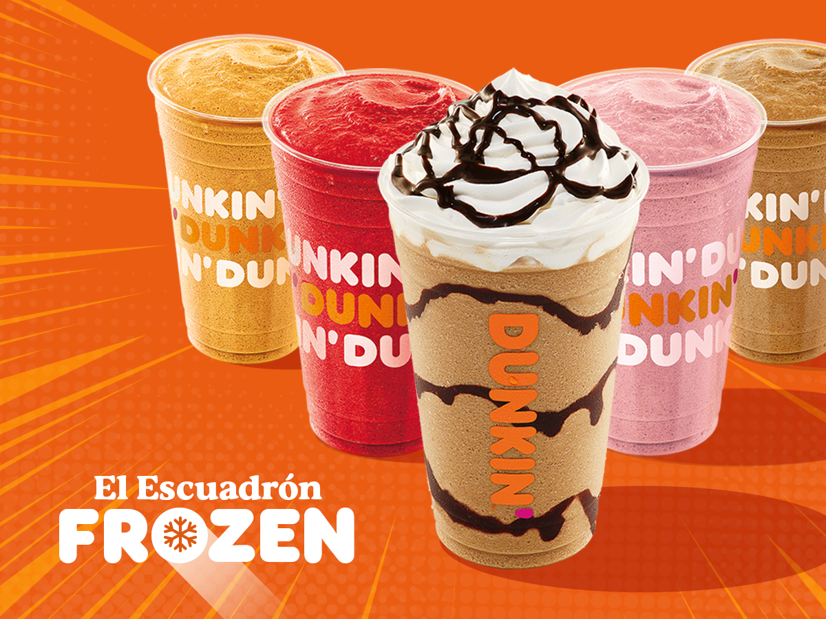 dunkin_es's tweet photo. Son el equipo mejor preparado para combatir las altas temperaturas 🔝😍 Este verano llega... ¡el Escuadrón Frozen! ⚡Las primeras súper bebidas heladas de Dunkin 😋#DunkinContigo https://t.co/zk6YY9vWCy