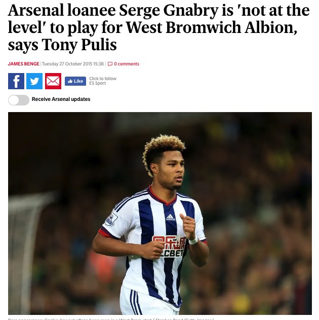 Happy 25th Birthday Serge Gnabry  Let s take a second to remember this classic from Tony Pulis     