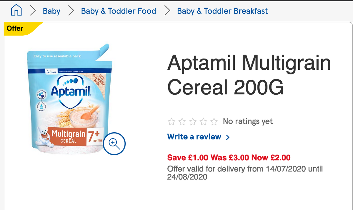 denslov's tweet photo. Why wouldn't #Tesco show ingredients of this #baby #food product ? Instead one sees tons of marketing BS, which shamelessly positions this product as an epitome of #HealthyFood. The reality is very different (see the thread) https://t.co/BkmWWLhPLl