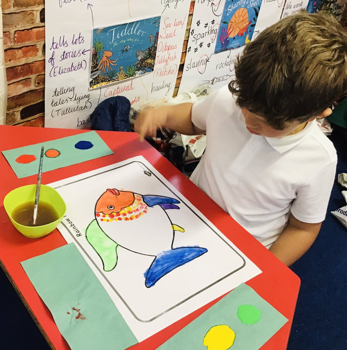 sjvblackpool's tweet photo. In Bubble 1B, weβve been painting and finger-printing the Rainbow Fish π¨ππ this afternoon for Blackpoolβs Lockdown 2020 Time Capsule ππ¦π #SJVClass1Ha #SJVClass1Hu #SJVBubble1B https://t.co/8mH6Mi3CPR