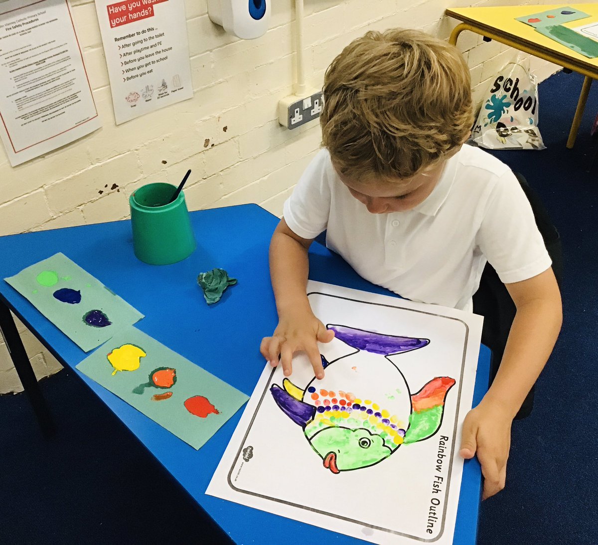 sjvblackpool's tweet photo. In Bubble 1B, weβve been painting and finger-printing the Rainbow Fish π¨ππ this afternoon for Blackpoolβs Lockdown 2020 Time Capsule ππ¦π #SJVClass1Ha #SJVClass1Hu #SJVBubble1B https://t.co/8mH6Mi3CPR