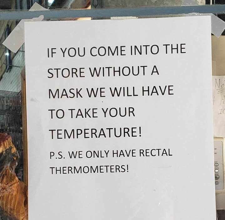 mrdanwalker's tweet photo. Talking about signs in shops to encourage the wearing of face coverings. One of our viewers sent this in 😳🤒😷 https://t.co/8QlXvSXZTc