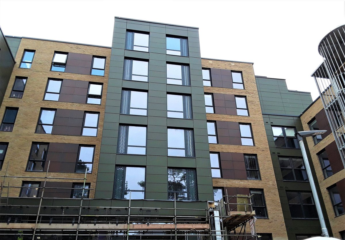 LongworthFacade's tweet photo. A great shot of our Cembrit Solid Green rainscreen and Dales Aluminium corten look alike panels on one of our sites in Exeter. We have been working for Vinci Construction across 3 sites in Exeter.
#longworth #exeter #dales #cembrit #vivalda #vinci #sfs #nvelope #rockwool https://t.co/JKVGNmCIUR