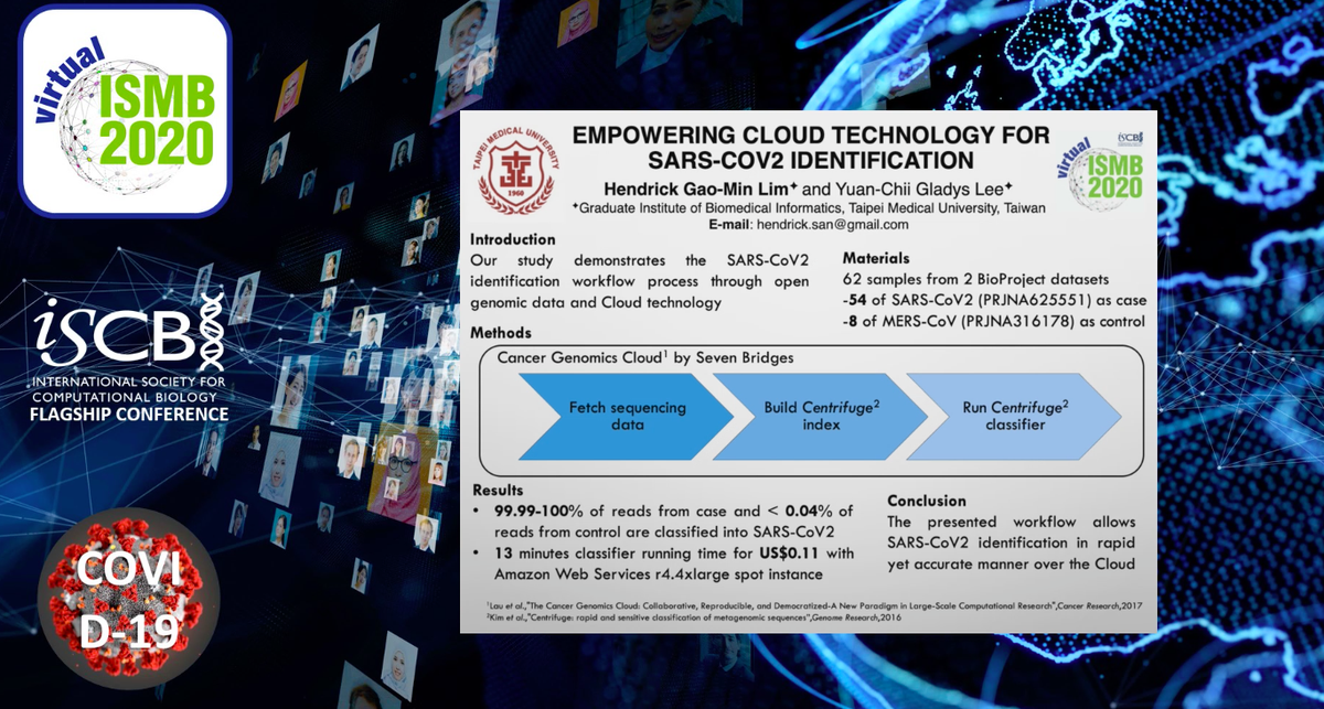 hendrick0403's tweet photo. So exiting to attend and have a poster on virtual @iscb  #ISMB2020 conference #COVID19 track from Taipei #Taiwan this week 😀 https://t.co/DiI0eYMARF