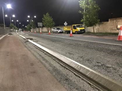 dlrcc's tweet photo. Works commenced last night on the construction of protected #cycle routes on #Benildus Avenue. Works to take 1-2 weeks depending on weather.
The new form of kerb upstand and scheme design has been developed by the NTA Cycle Design Office. https://t.co/Le84KAjSud