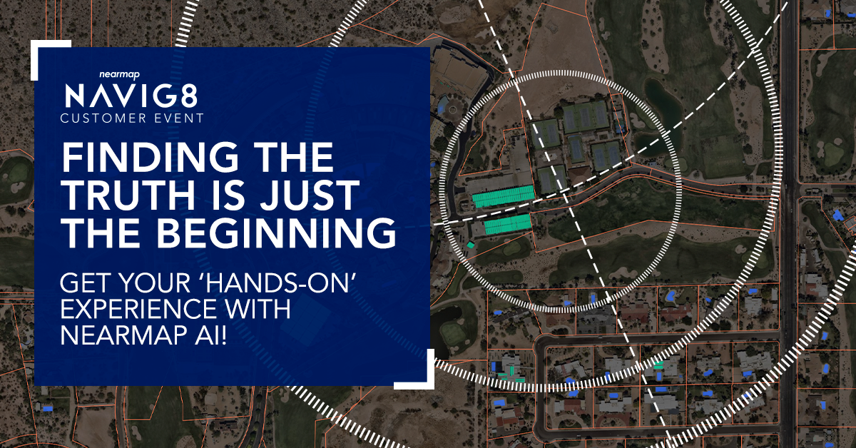 Nearmap NAVIG8 is almost here! Tune in on August 6 to hear the latest on innovation in location intelligence with our CEO Dr. Rob Newman and our AI Systems Senior Director Dr. Michael Bewley. 
Secure your spot NOW: bit.ly/3hZK9i7
#NearmapAI #NearmapN8