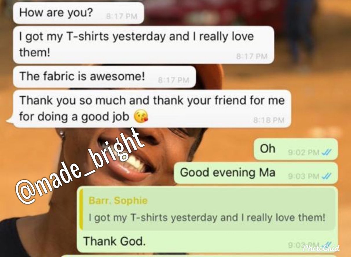  #CustomerReviews!!Proof that you can trust us!!!Ascend your Style!Bags/Tees/Hoodies/Sweatshirts/Crop Tops/Joggers/Shorts/Tank Tops/Jerseys/Cargo Pants.. Pheeew! the list goes on!Browse through our catalog on Whatsapp and send a DM! https://wa.me/2348097923439?text=.hello #skandal