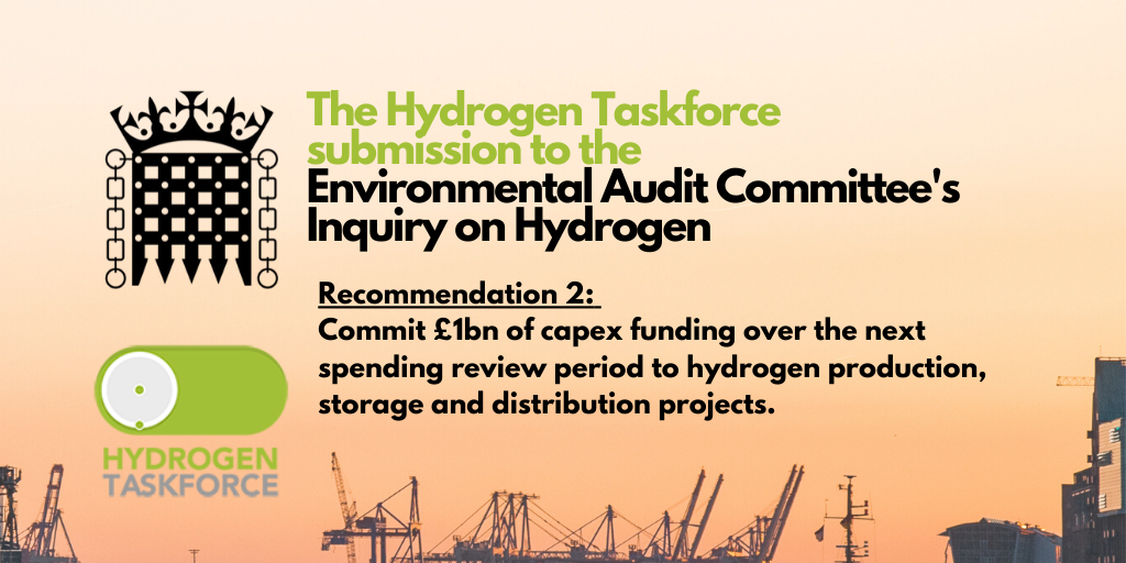 h2ukorg's tweet photo. The Taskforce's second recommendation to the #UK Government: commit £1bn of capex funding to hydrogen production, storage and distribution projects.
Read our submission to the @CommonsEAC's hydrogen inquiry here: https://t.co/L9M2iD08NA
#hydrogen #netzero #hydrogentaskforce https://t.co/nEvPDYqRgy