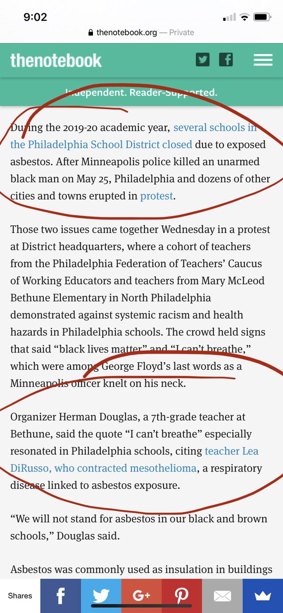 Let’s take a look at Philly schools (not too far from me). This is an article from May 2020. Multiple Philly schools have cancer-causing asbestos. The city JUST started dealing with it.  https://thenotebook.org/articles/2020/06/10/educators-protest-asbestos-over-policing-in-philly-schools/