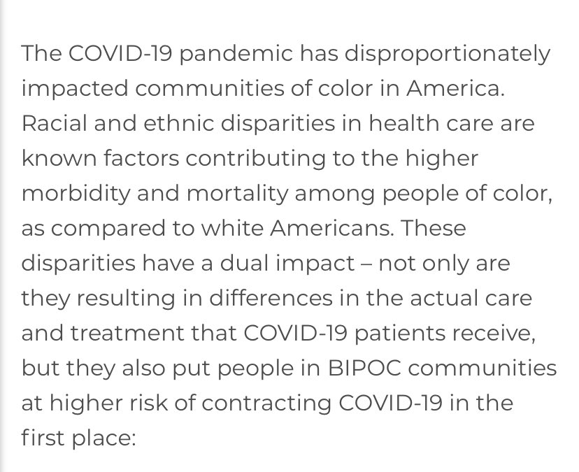 Schools absolutely play a role is dismantling these systems, but they can’t solve them all alone and it won’t happen during a pandemic. And opening schools will put BIPOC families in danger.  https://www.mhanational.org/bipoc-communities-and-covid-19
