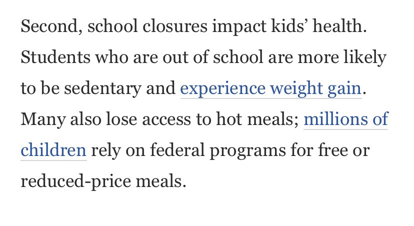 Back to the WaPo article. Most districts I know went above and beyond to provide food to students while buildings were closed. One of my colleagues distributed food every Friday in her hometown because the district partnered with the local food bank.