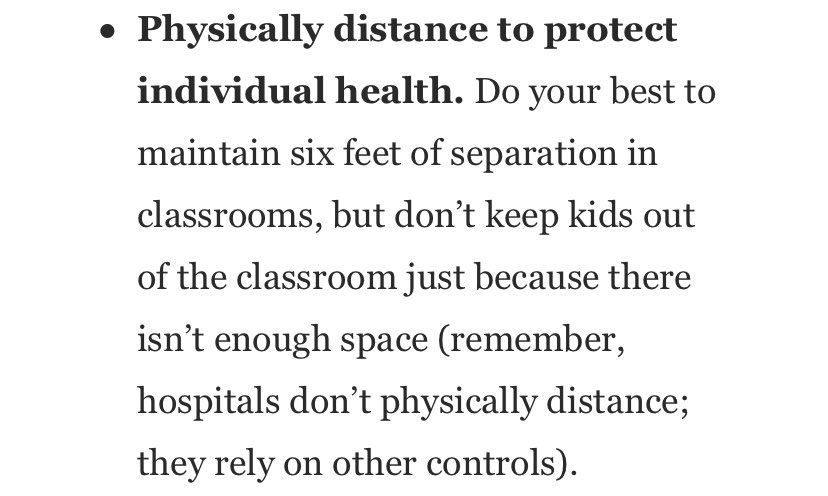Again with the hospitals. Healthcare workers are incredible, but they work in buildings designed to protect public health. Schools are not built that way. It’s literally impossible to physically distance in many classrooms.