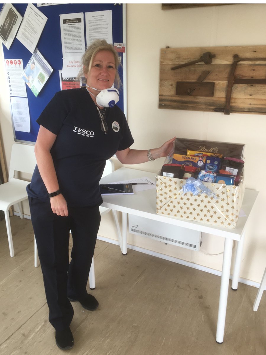 Theresa, our local Tesco’s Community Champion popped into the Shed with much needed supplies although we‘ll all need diabetes testing now. Nice to catch up with community matters as well. We did let her take off her mask for the photo <a href="/UKMensSheds/">UK Men’s Sheds Association</a> <a href="/tesconews/">Tesco News</a> <a href="/fair_shares/">Fair Shares</a>
