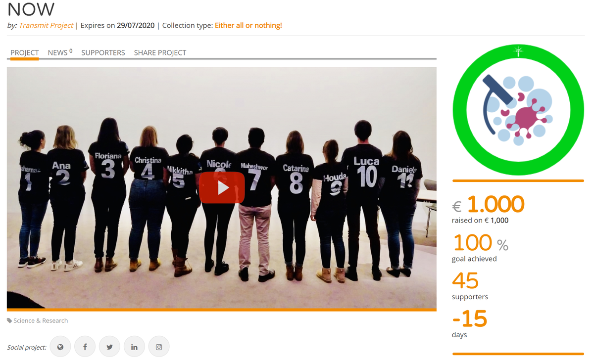 EtnTransmit's tweet photo. NOW, the #crowdfunding campaign of our @MSCActions has already raised 1.000 euros! 
NOW we want to go further and raise even more funds to support four cancer patient associations. 
A huge thanks to all our supporters, keep going NOW!
https://t.co/qCe4zP2eRO https://t.co/0bfcE102ZW
