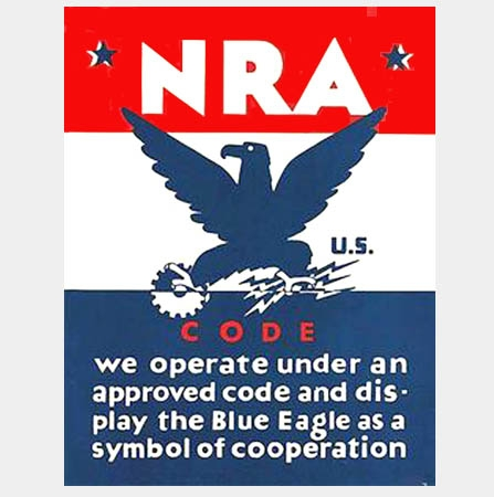 i thought ideas like the blue eagle of the national recovery act (a disastrous set of price and commercial controls that helped deepen and prolong the great depression by using outright fascist doctrine and symbolism) were quaint, like a pilgrim bonnet.