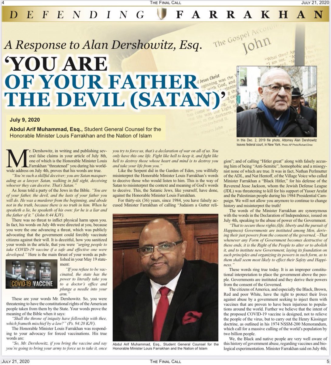 Renata564's tweet image. The #FinalCallDigitalEdition: Unmasking Mr. Dershowitz is available right now. Get your copy today!!

Subscribe store.finalcall.com &amp;amp; 866-602-1230 
#UnmaskingMrDershowitz #Farrakhan #TheFinalCall #TheCriterionPartTwo