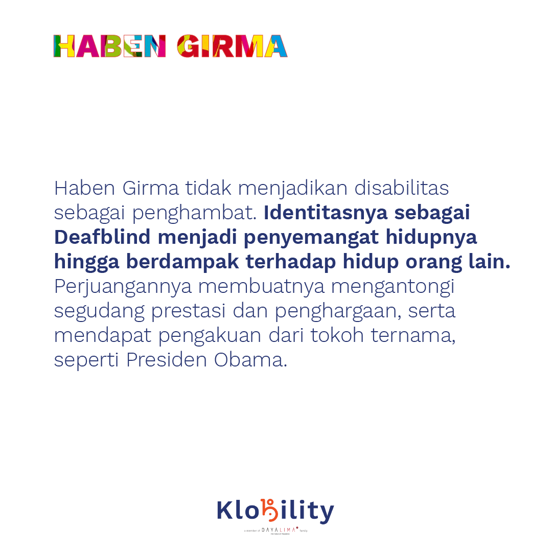 klobility's tweet photo. Menjadi seorang penyandang disabilitas bukanlah hambatan untuk mengubah dunia. Contoh nyatanya adalah seorang pengacara berprestasi dengan disabilitas sensorik asal Amerika Serikat. Dia adalah Haben Girma @HabenGirma .
#klobility #disabilitas #penyandangdisabilitas #inklusi https://t.co/9qX9bwtTsY