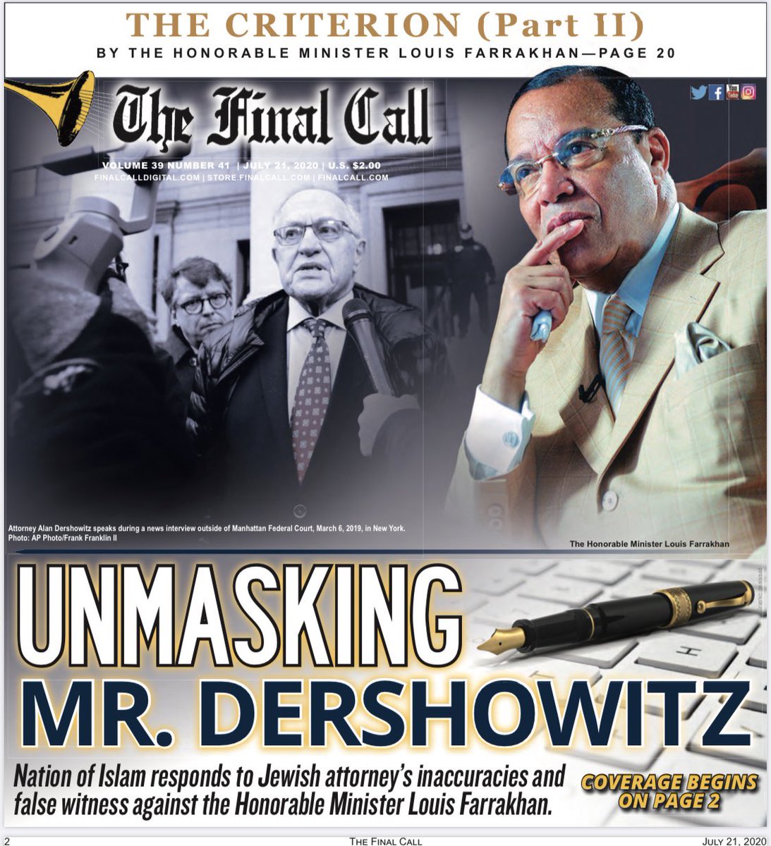Renata564's tweet image. The #FinalCallDigitalEdition: Unmasking Mr. Dershowitz is available right now. Get your copy today!!

Subscribe store.finalcall.com &amp;amp; 866-602-1230 
#UnmaskingMrDershowitz #Farrakhan #TheFinalCall #TheCriterionPartTwo
