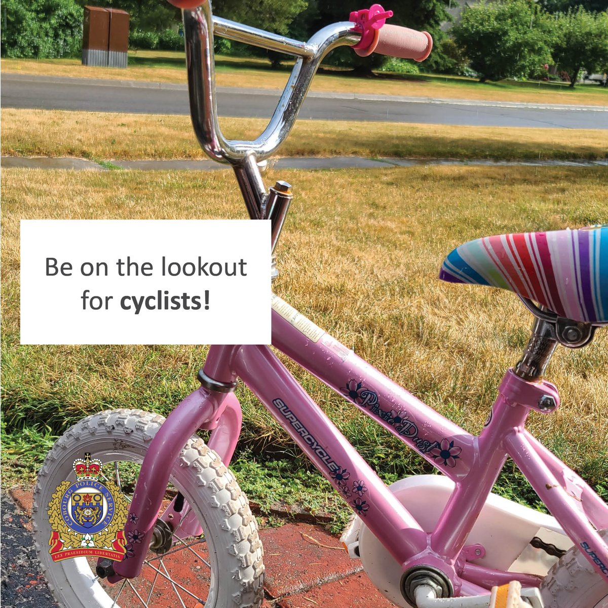 CobourgPolice's tweet photo. Be on the lookout for young cyclists!🚘Drivers, please obey the speed limit and remain alert when travelling in residential areas.🚲Bike owners, have you registered your bike? It’s easy, free &amp; only takes 5 mins https://t.co/S7mmESrJWO #cobourgpoliceservice #cobourg https://t.co/7LpjQ3npzN