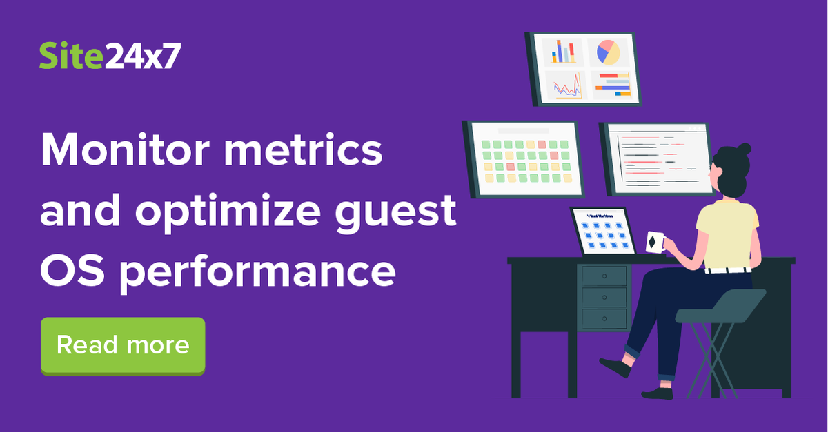 Site24x7's tweet photo. Do you know which metric you need to closely monitor, and optimize guest #OS performance in a #VM? Here's the list

https://t.co/hpYsHosdl4

#vmware #vcenter #virtualmachine #esx #virtualserver #vmmonitoring #vmwaremonitoring https://t.co/ZFS684lq5Z