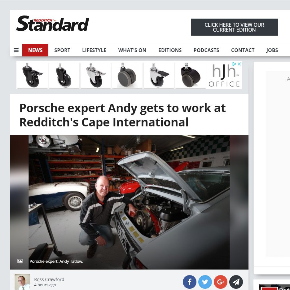 DareandHier's tweet photo. Great to see some online usages from a recent shoot we did for @GFGAlliance  to announce Porsche specialist Andy Tatlow has joined car restoration specialists Cape International.
#dareandhiermedia #ukwidephotography
#prphotography #corporatephotography https://t.co/Xa9QlCczoC