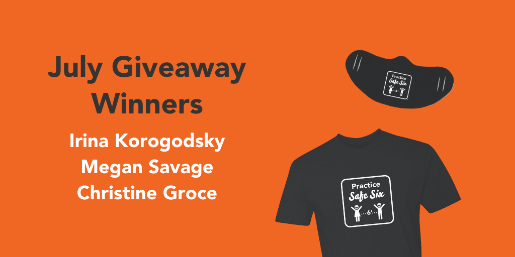 Safe_Six's tweet photo. Congratulations to our July Giveaway winners, Irina Korogodsky, Megan Savage, and Christine Groce! Check your email to see how to claim your prize.
Do you want to win #SafeSix swag? Follow and stay tuned for our next #giveaway.
#SocialDistancingTips #COVID19 https://t.co/e0u5YAk2MO