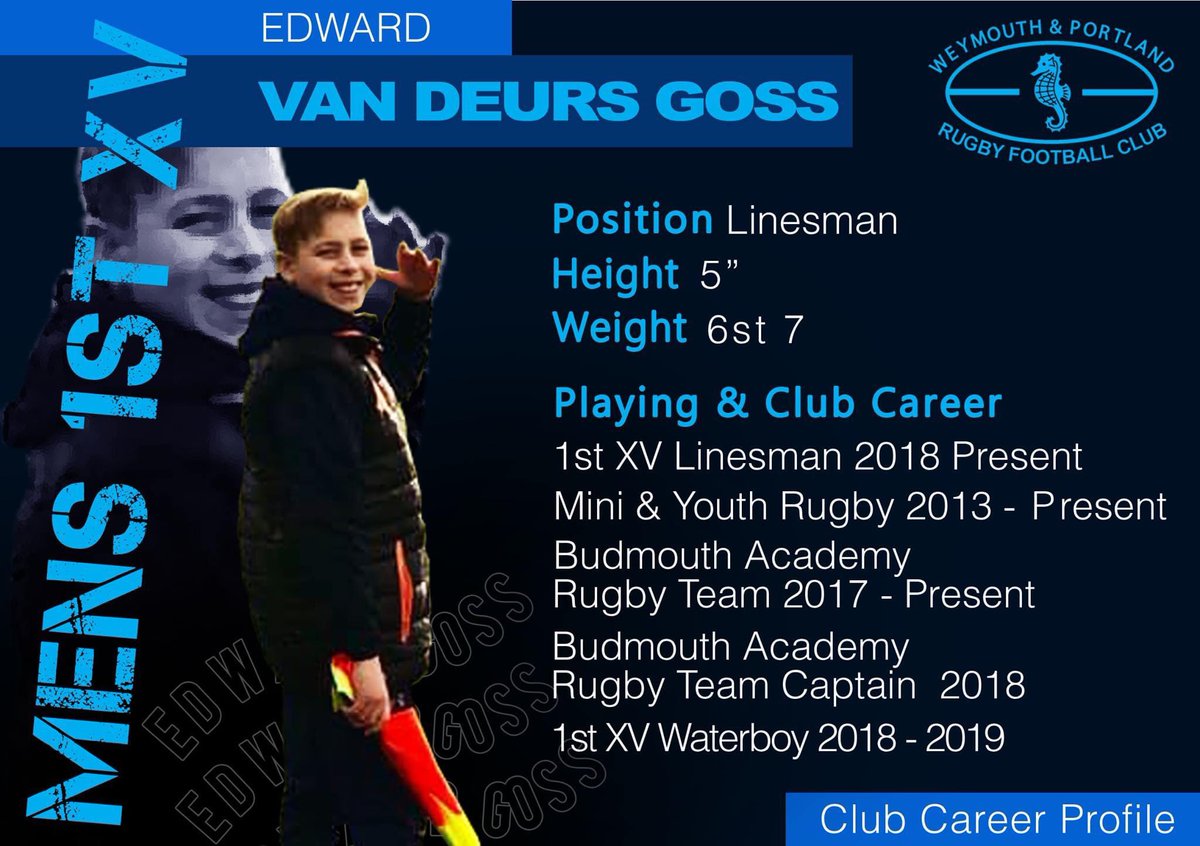 **LINESMAN PROFILE - MENS 1ST XV**
#wprfc #weymouthandportlandrugbyclub #upthemightyseahorses