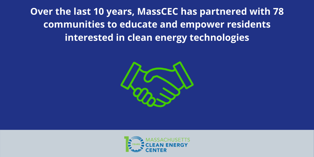 MassCEC's tweet photo. Increasing numbers of clean energy systems like rooftop solar PV and ground-source heat pumps have been installed over the last decade thanks to MassCEC's rebates &amp; community education programs like #SolarizeMass &amp; #HeatSmart. #MassCEC10 https://t.co/MECZxczBlb