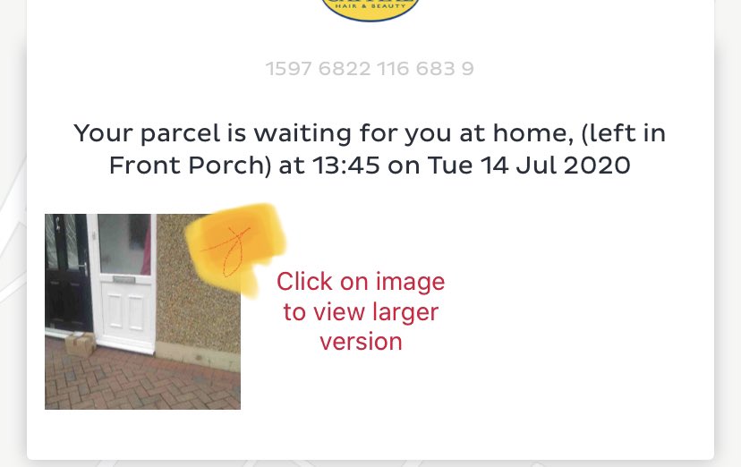 K8tlo's tweet photo. @dpd_support and I seem to have differing views of what might be a safe place or in my porch! You could have also tried the door bell. I was in! https://t.co/IVhGRzuRXW