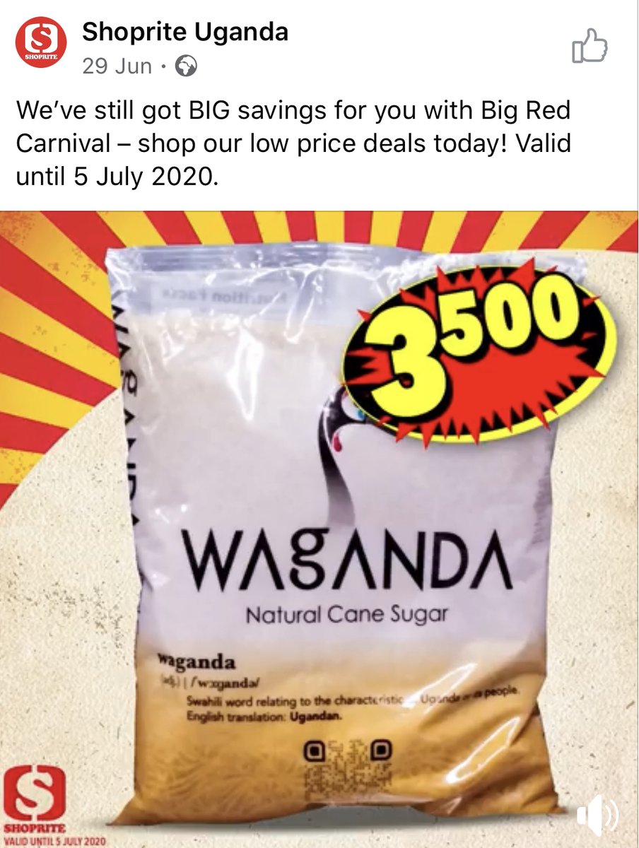 wagandasugar's tweet photo. Make a sweet arrival when you return home from work today! Swing by the nearest Shoprite for this good deal on #WagandaSugar https://t.co/GRCNiem7cD