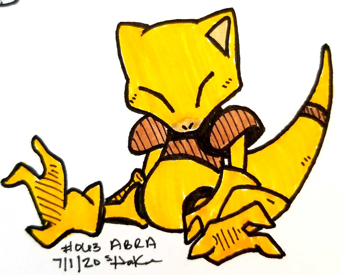 Reverrii_Pixy's tweet image. #DrawEveryPokemon
063 #Abra
#Pokemon • #PokemonArt • #TraditionalArt • #Drawing