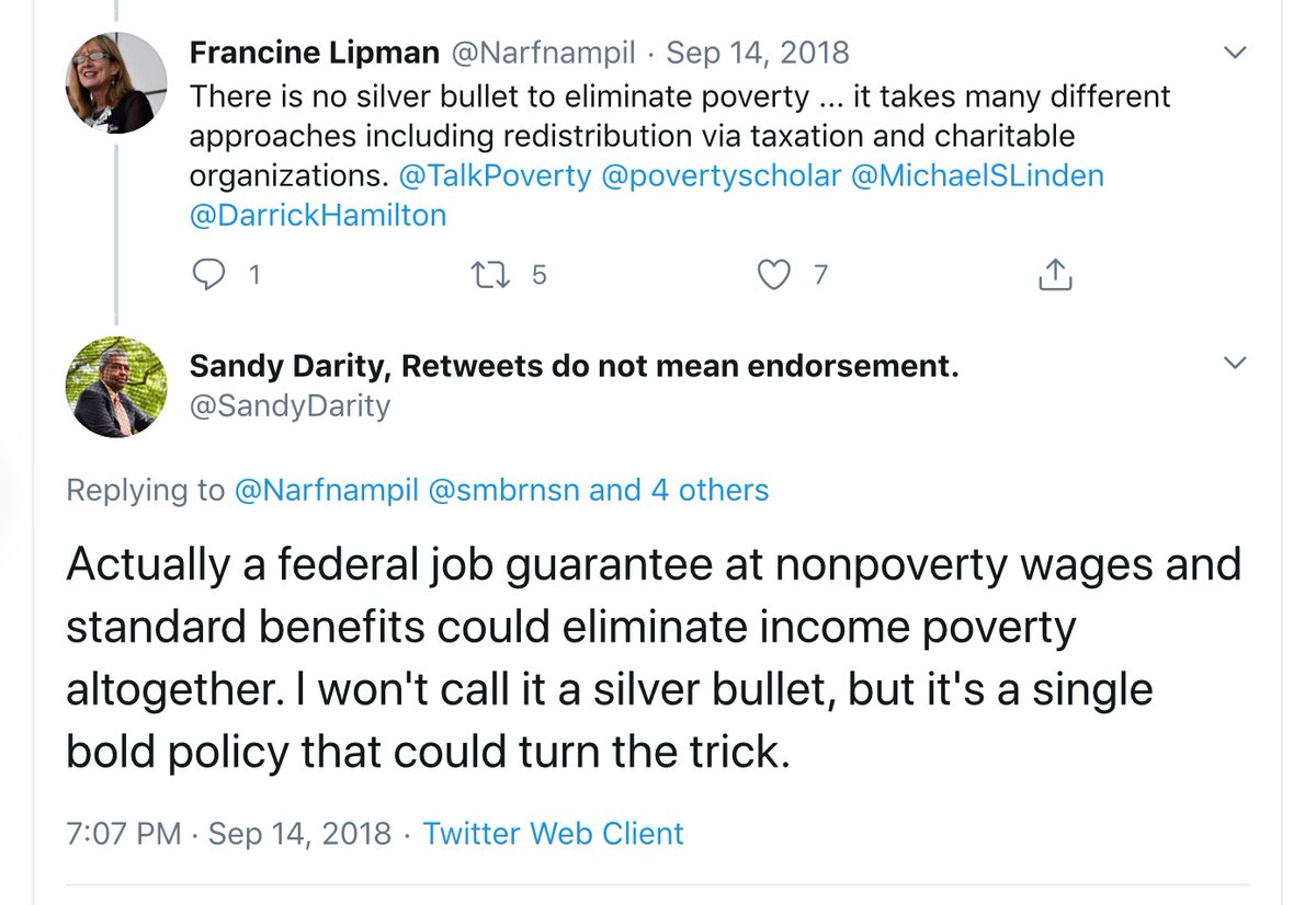The JG would END poverty caused by inequal, or *no*, income. It means that, relatively speaking, millions upon millions would suddenly be much wealthier (and conversely, not desperate). That’s quite a big strike against those who benefit from poverty and unemployment.