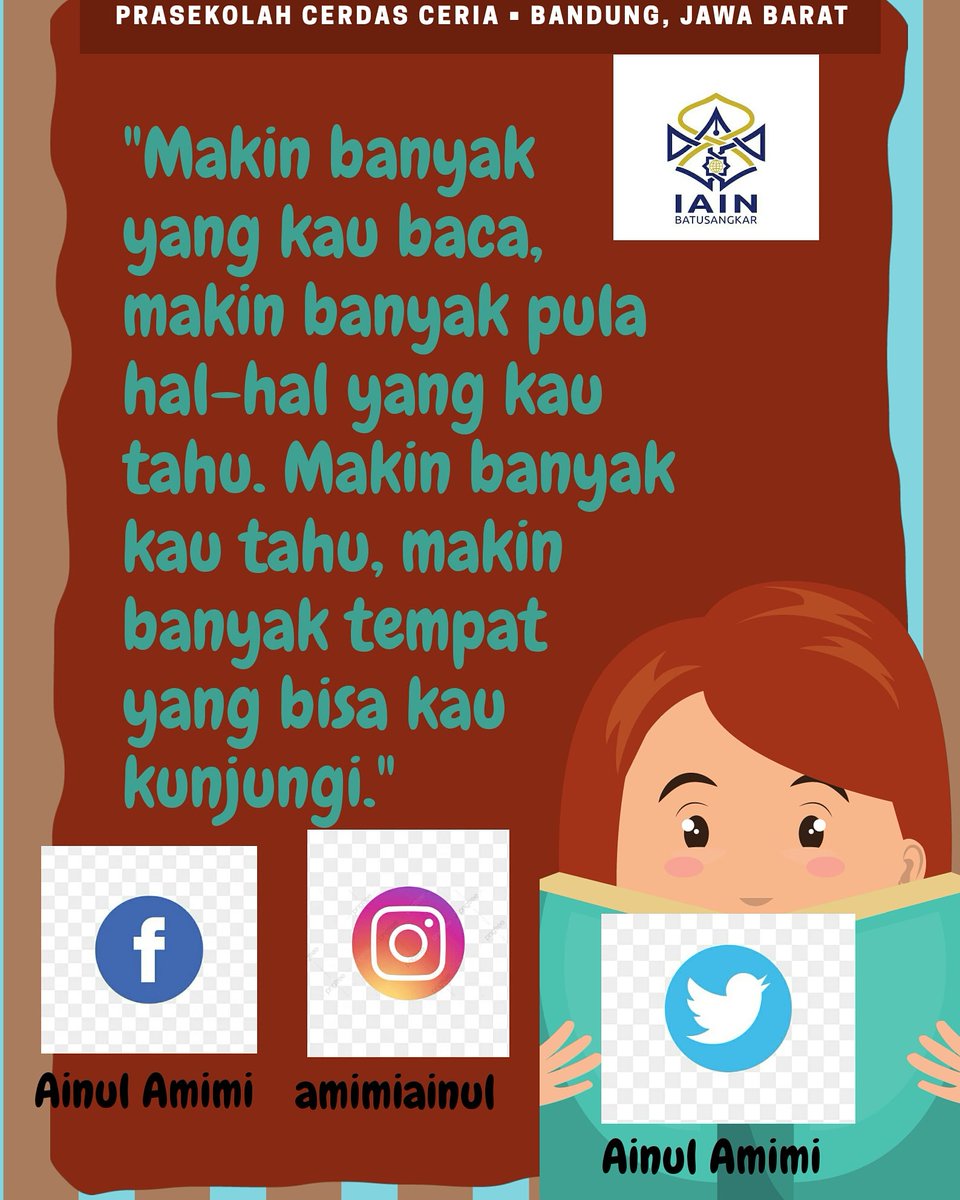 AinulAmimi's tweet photo. Assalamuaalaikum wr.wb
Mohon bantu dan likenya teman-semua poster saya tentang hobi membaca
Terima kasih🙏

#kkndriainbatusangkar2020
#kkndr2020
#kkndr https://t.co/B6E9Qmy7TX