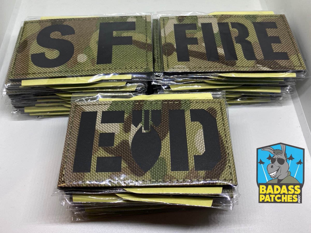 BadassPatches's tweet photo. Ask and you shall receive! Occupational OCP IR Badass Patches are finished! We only have limited quantities right now! Get’em while they are hot! #ocp #irpatches #tacticalaf #badasspatches #USAF #securityforces #eod #fire https://t.co/BMF75iGN7O