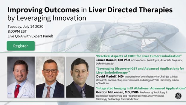 AlexisKnipeGEHC's tweet photo. Join our Expert Panel to learn how they are improving outcomes in Liver Directed Therapies by leveraging innovation! (Live Q&A at the end!) #GEPartnersinPractice #IRad# #GEHealthcare https://t.co/KZ0nAfqwdM https://t.co/XZb0liA5cw