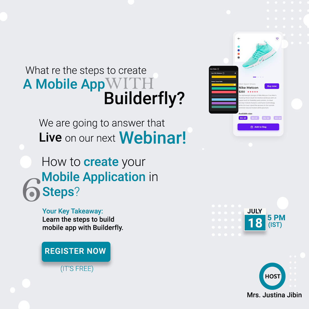 Builderfly's tweet photo. Builderfly lets you create a #mobileapp for #iOS as well as #Android for free. #Participate in our 9th #livewebinar to know the steps to create your own #ecommerceapp with us!
https://t.co/tfCMU2rkOy
#createmobileapp @BuilderFly #ecommerceplatform #freewebinar #livewebinars https://t.co/ay8rzrUuLc
