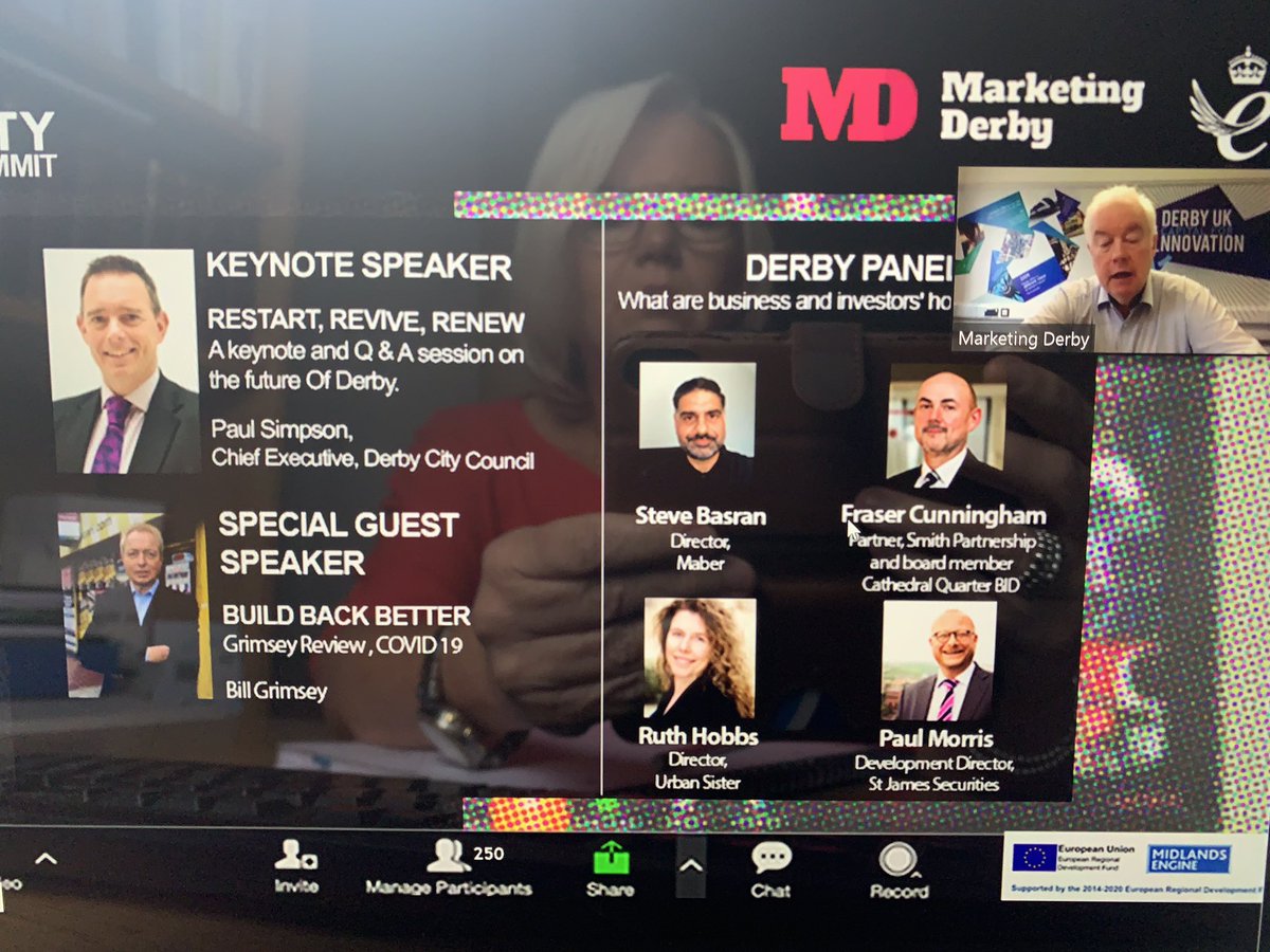 RachMorrisDerby's tweet photo. Positive start to Derby Property Summit with introductions from @John_Forkin @declancurry #DPZ2020 https://t.co/xzmON9M6Qi