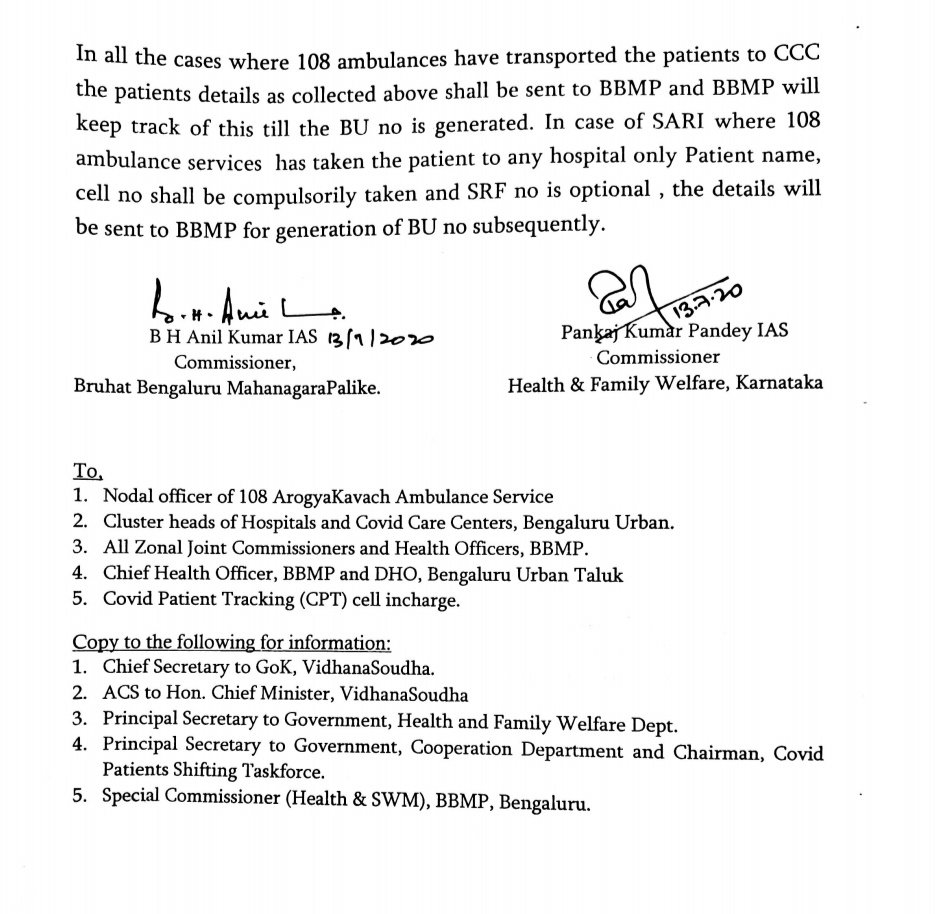 CovidKarnataka's tweet photo. Treatment first and mandatory

Hospitals have to immediately admit patients having breathing distress, on priority and need not wait for BU Number/Covid19 Test report/ BBMP letter. https://t.co/saiDF6Pnx1