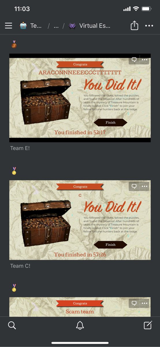 It was around 1h and we had so much fun. I had some friends coworking at home & they were very confused at me shouting & laughing to my screenHere’s the leaderboard. Of couse, the unfairly smarter team of  @promaty0,  @lkngtn,  @bingentxu,  @facuspagnuolo won 