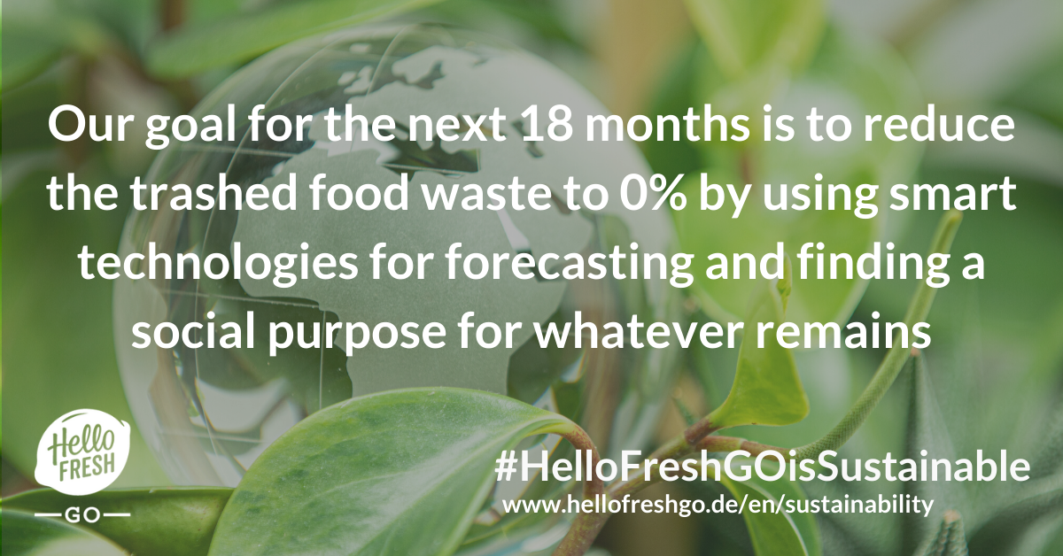 HelloFreshGO's tweet photo. Our goal for the next 18 months is to reduce the trashed food waste to 0% by using smart technologies for forecasting and finding a social purpose for whatever remains. Read more about sustainability at HelloFreshGO here: https://t.co/lS2SoGfbjC

 #HelloFreshGOisSustainable https://t.co/m90ShEachP