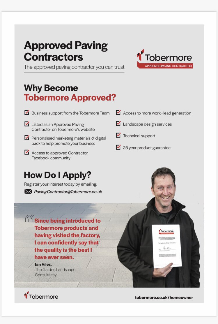 MpTobermore's tweet photo. Are you a landscaper ? Driveway specialist? Patio and path expert ? Do you want to be noticed in your industry ? Do you want more leads ?Do you want marketing support ?Do you want to be seen on social media ?Do you want to work with the best products on the market. Get in touch https://t.co/8arXK2egEP