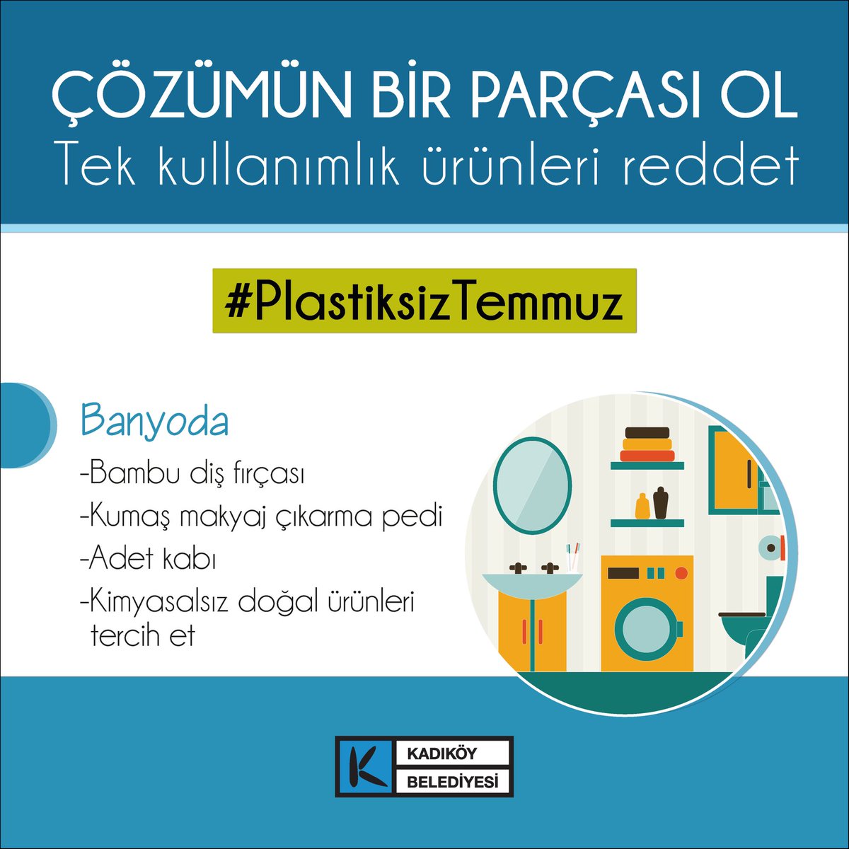 ♻️Tüm dünyada plastik kullanımını azaltma gerekliliğine dikkat çeken #PlastiksizTemmuz hareketine sen de katıl; hayata geçirebileceğin basit uygulamalarla tek kullanımlık plastiği hayatından çıkar 🌍 #PlasticFreeJuly