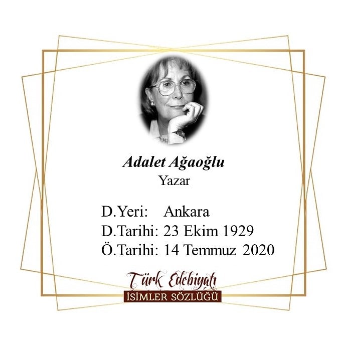TEISTEESProje's tweet photo. Türk Edebiyatının önemli isimlerinden #AdaletAğaoğlu hayata veda etti. Kendisine Allah'tan rahmet, sevenlerine ve okurlarına baş sağlığı dileriz. 
🖋️🖋️🖋️
İsa Koyuncu tarafından yazılan "Adalet Ağaoğlu" maddesini okumak için:
https://t.co/GRMNzN4CTh https://t.co/IjcR6k0Pdh