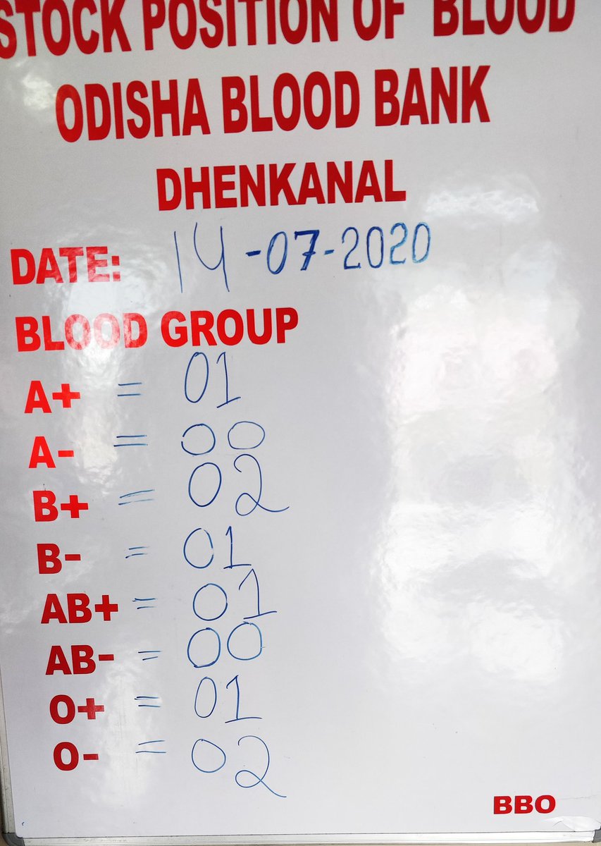 There is a vry Low storage of Blood in #Dhenkanal H.Q Hospital due to defctive Elisa Reader Tasting #machine.Der is more than 100 Blood Units Remain Untsted and mny emrgncy patients r suffering <a href="/CMO_Odisha/">CMO Odisha</a> 
<a href="/MoHFW_INDIA/">Ministry of Health</a> 
@nabadasjsg <a href="/HFWOdisha/">H & FW Dept Odisha</a> 
 <a href="/districtadmndkl/">District Dhenkanal</a> <a href="/dhenkanalupdate/">Dhenkanal Update</a>